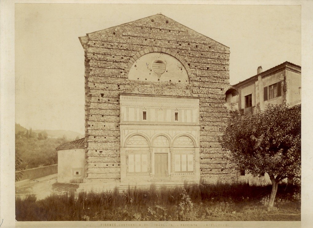 [FOTOGRAFIA, BADIA FIESOLANA]. Firenze, contorni. Badia Fiesolana, la facciata (Brunelleschi).