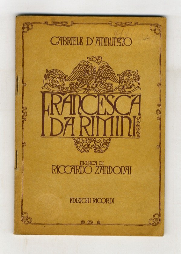 Francesca da Rimini. Tragedia in quattro atti di Gabriele D'Annunzio, …
