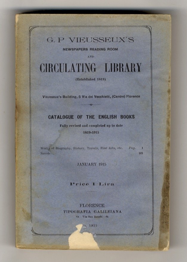 G.P. Vieusseux's newspapers reading room and circulating library (established 1819). …