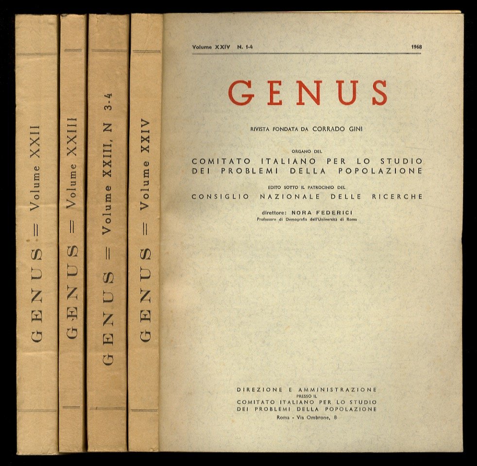 GENUS. Rivista fondata da Corrado Gini. Organo del Comitato italiano …