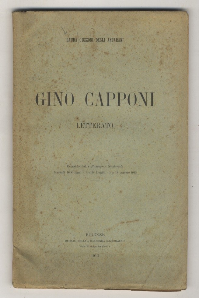 Gino Capponi letterato.