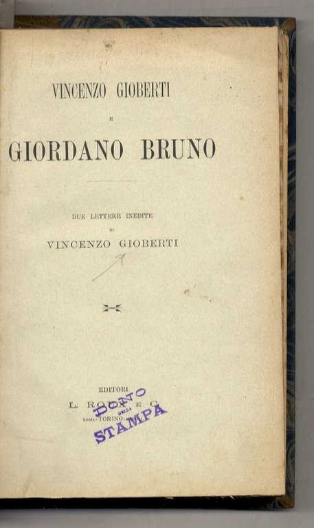 GIOBERTI V. Due lettere inedite a Luigi Ornato. Pubblicate da … | Immagine Gallery 2
