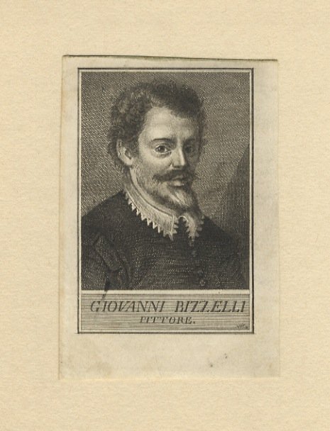 Giovanni Bizzelli, pittore. (Ritrattino a mezzo. busto, di 3/4 verso …