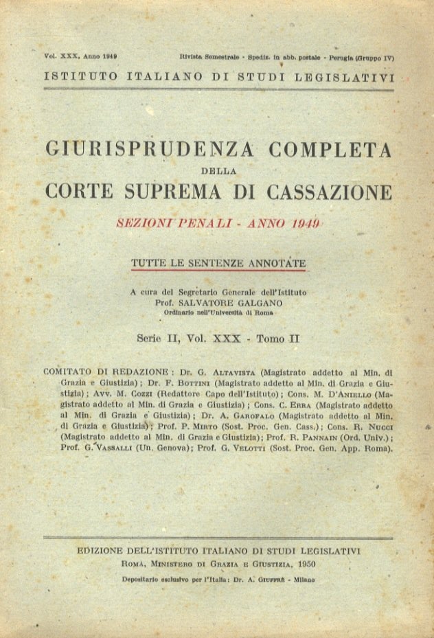 Giurisprudenza completa della Corte Suprema di Cassazione. Sezioni penali. Serie …