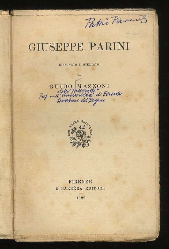 Giuseppe Parini. Disegnato e studiato da Guido Mazzoni.