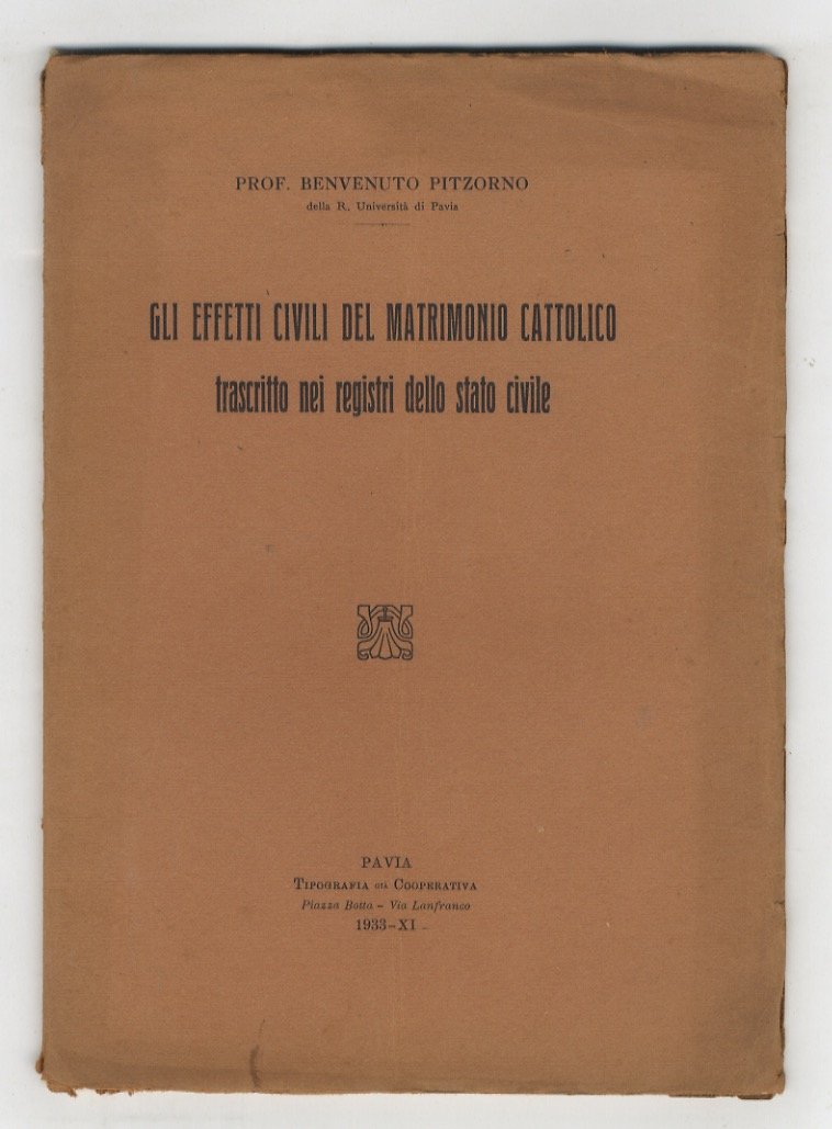 Gli effetti civili del matrimonio cattolico trascritto nei registri dello …