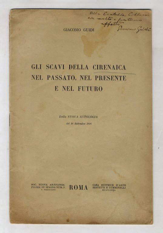Gli scavi della Cirenaica nel passato, nel presente e nel futuro. dalla Nuova Antologia del 16 settembre 1926.
