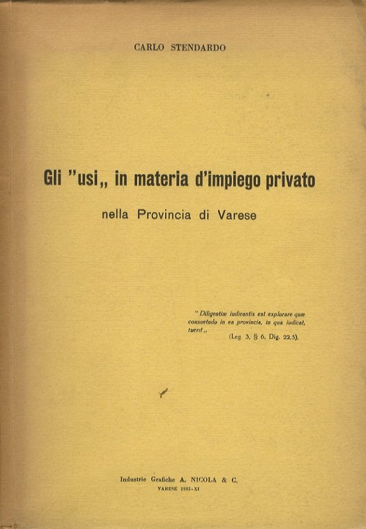 Gli “usi” in materia d'impiego privato nella provincia di Varese.