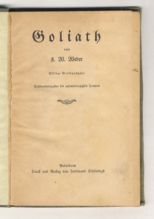 Goliath [.] Billige Volksausgabe [.].