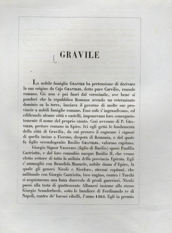 GRAVILE di Napoli e Sicilia.