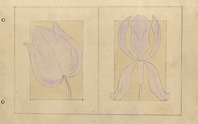 Gruppo di 10 disegni per ricamo a soggetto floreale od …