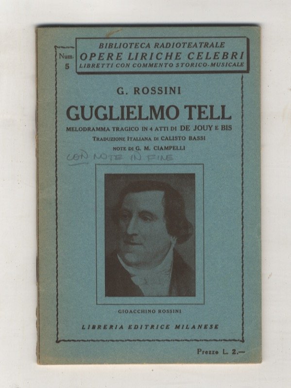Guglielmo Tell. Melodramma tragico in quattro atti di de Jouy …