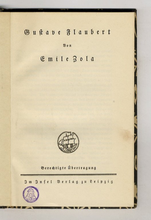 Gustave Flaubert. Berechtigte Übertragung.