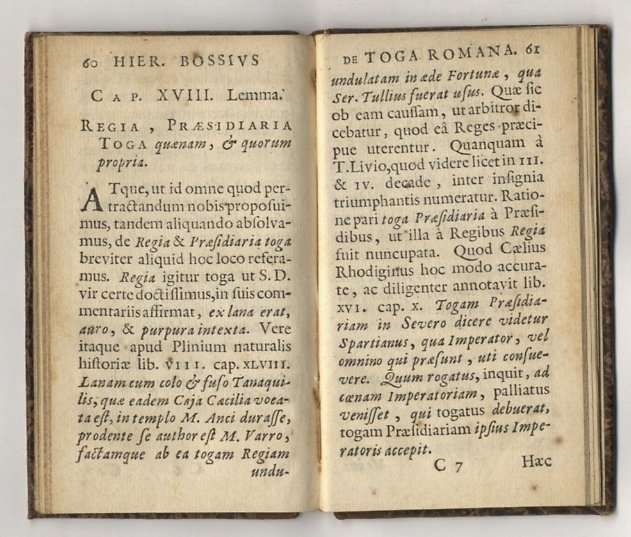 Hieronymi Bossii De toga Romana commentarius. Accedit ex Philippo Rubenio …