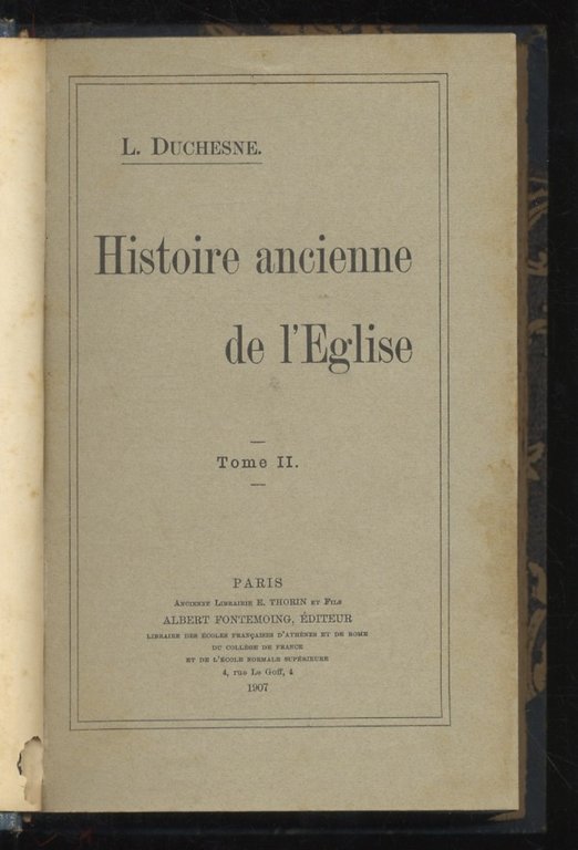 Histoire ancienne de l'Eglise. Tome I [- tome III].