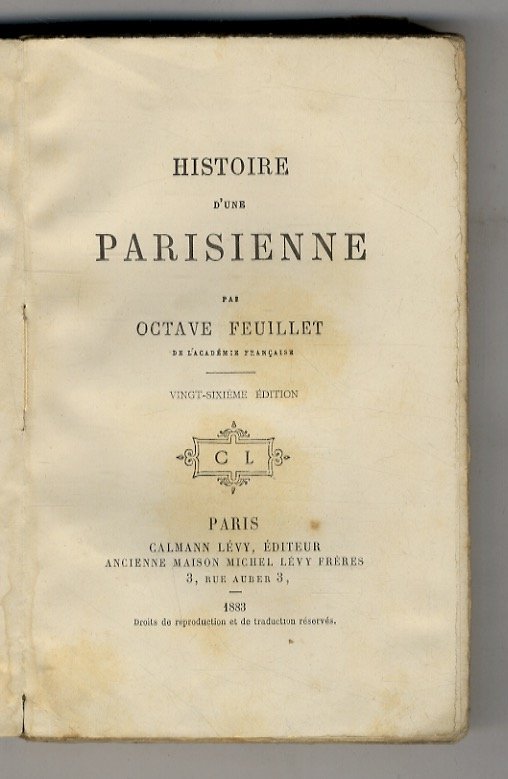 Histoire d'une parisienne. 26ème édition.