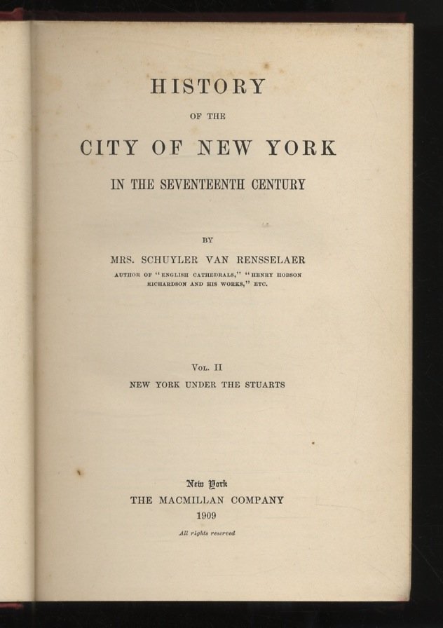 History of the City of New York in the 17th …
