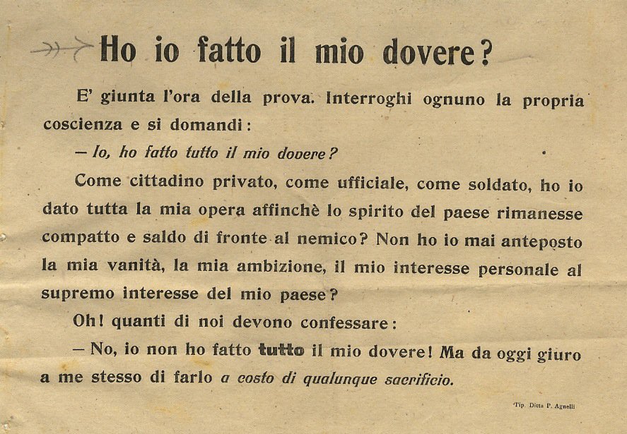 Ho io fatto il mio dovere? ("Come cittadino privato, come …