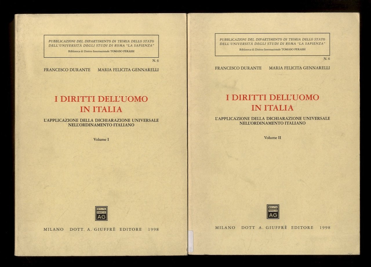 I diritti dell'uomo in Italia. L'applicazione della dichiarazione universale nell'ordinamento …