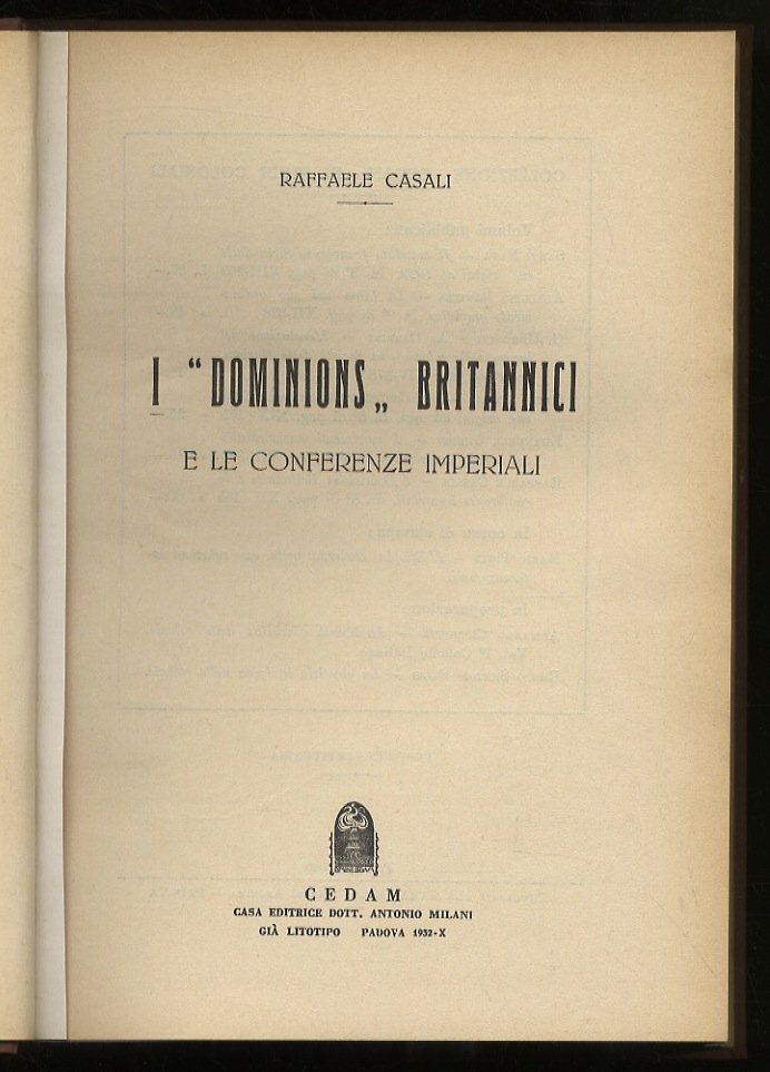 I “Dominions” britannici e le conferenze imperiali.