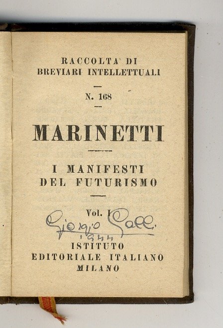 I Manifesti del Futurismo. Vol. I. | Immagine Gallery 2