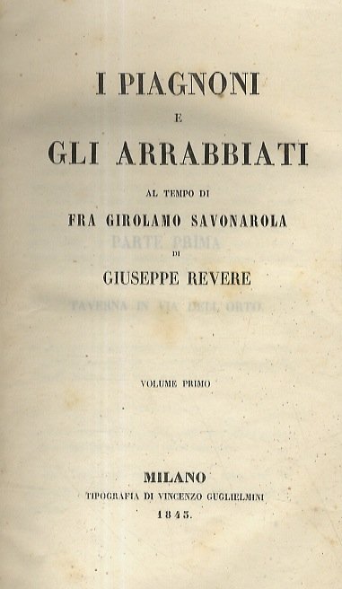 I Piagnoni e gli Arrabbiati al tempo di Fra Girolamo …