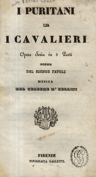 I puritani e i cavalieri. Opera seria in 3 parti. … | Immagine principale
