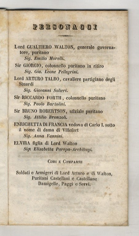 I puritani e i cavalieri. Opera seria in 3 parti. … | Immagine Gallery 2