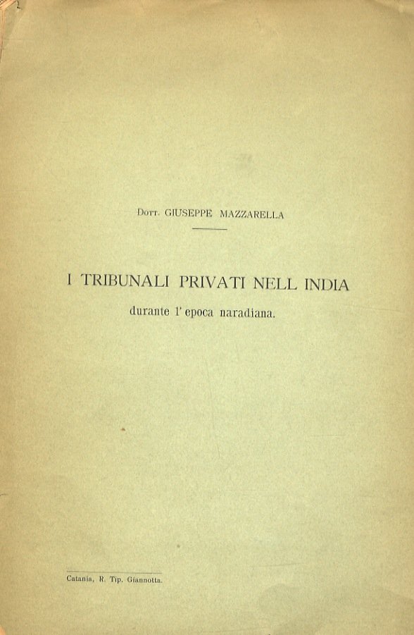 I tribunali privati nell'India durante l'epoca naradiana.