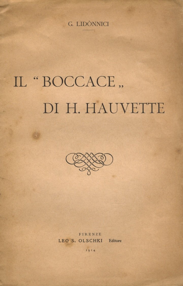 Il “Boccace” di H. Hauvette.
