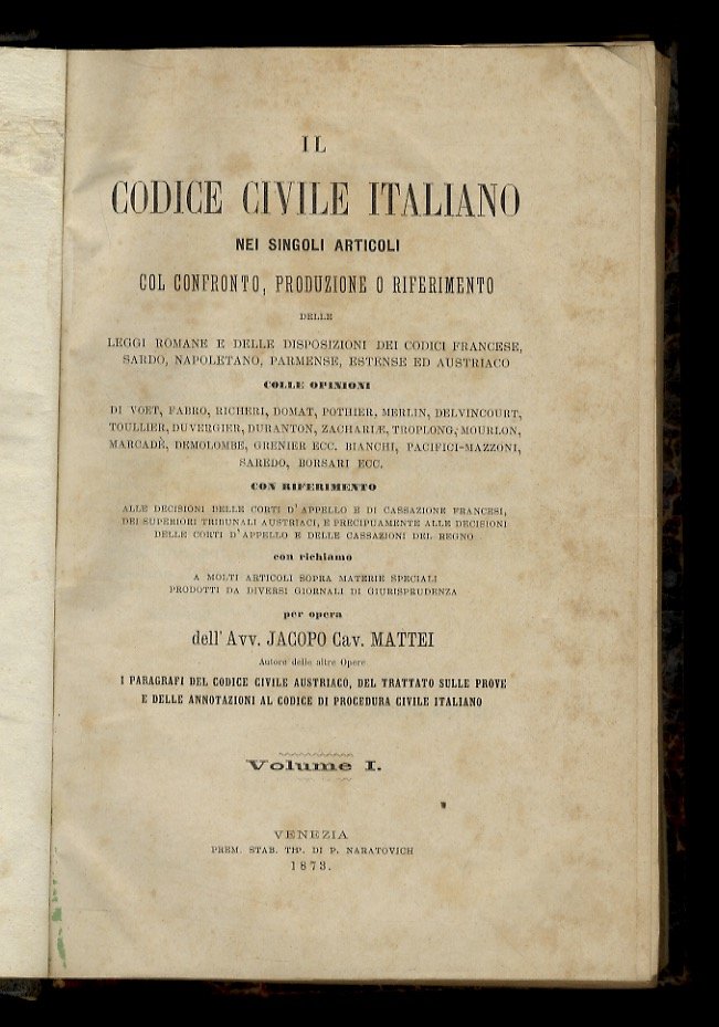 Il codice civile italiano nei singoli articoli col confronto, produzione …