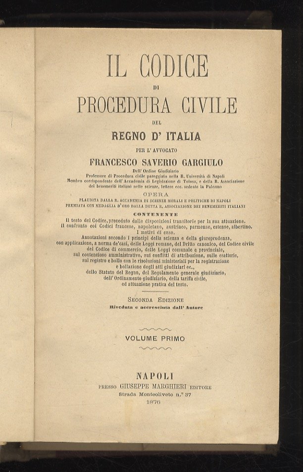 Il Codice di Procedura Civile del Regno d'Italia. Seconda edizione …