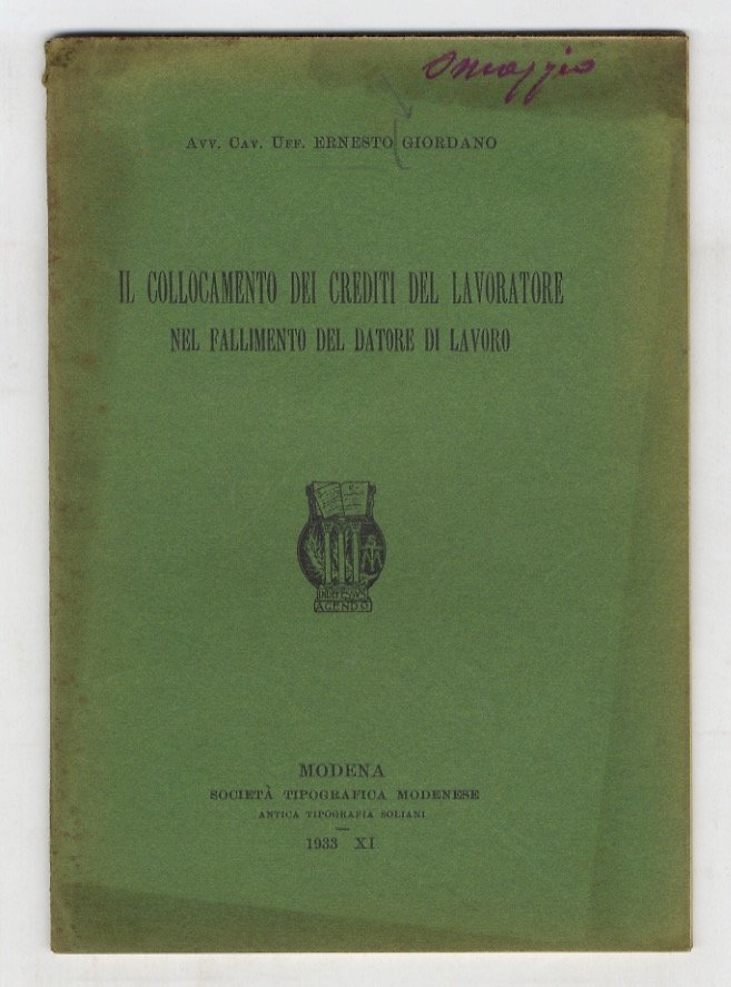 Il collocamento dei crediti del lavoratore nel fallimento del datore …