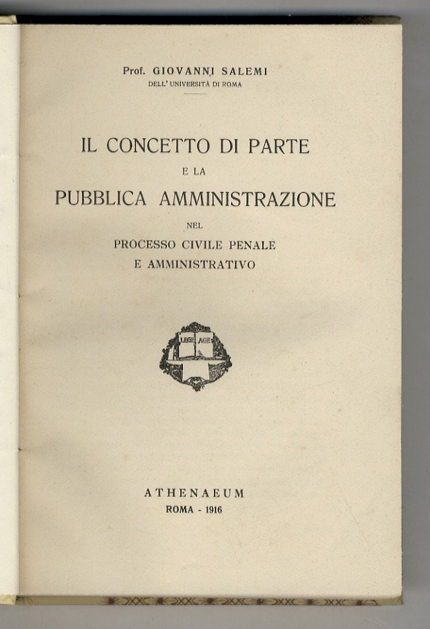 Il concetto di parte e la pubblica amministrazione nel processo …