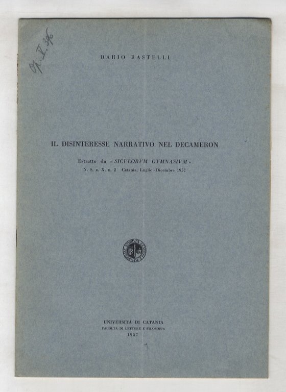 Il disinteresse narrativo nel Decameron.