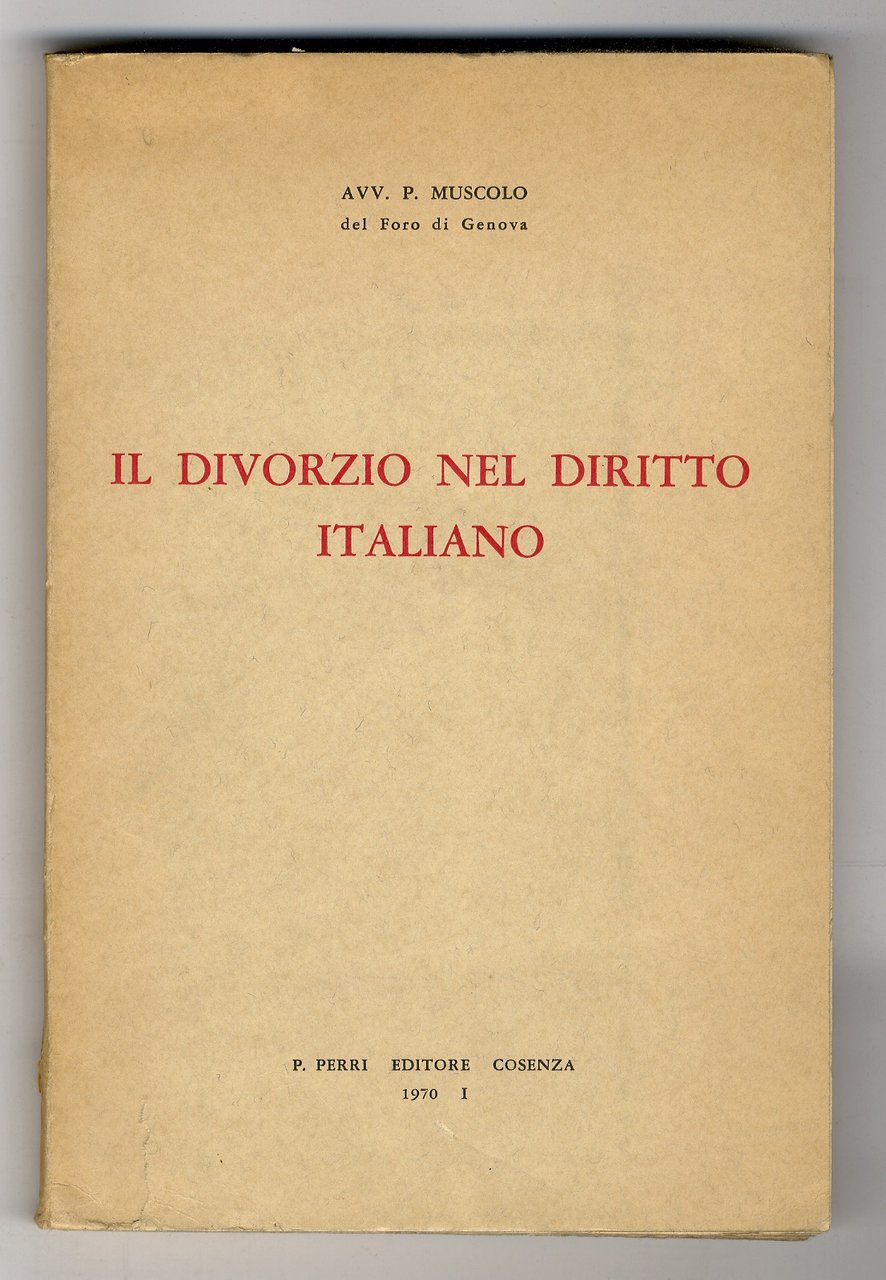 Il divorzio nel diritto italiano.