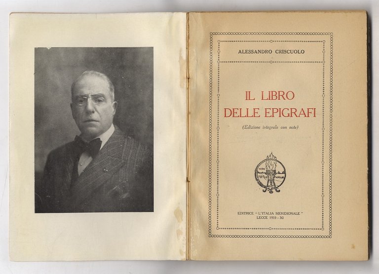 Il Libro delle Epigrafi. (Edizione integrale con note).