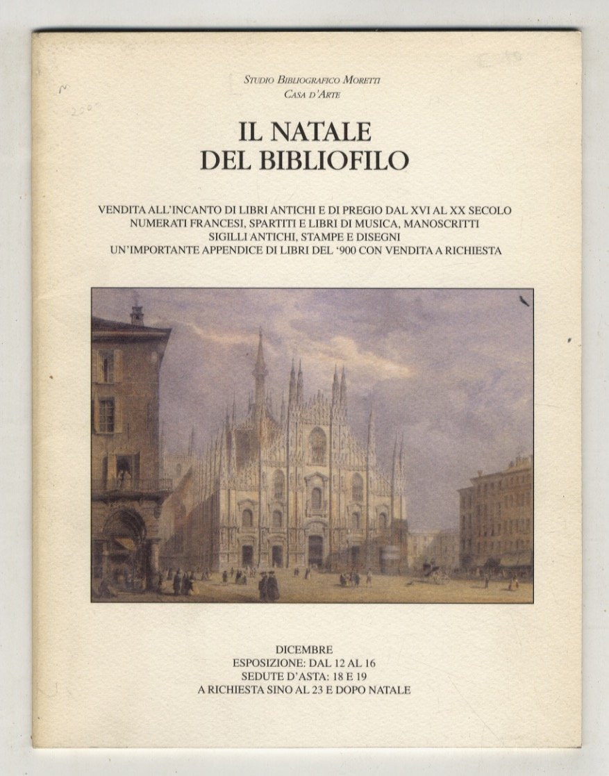 Il Natale del bibliofilo. Vendita all'incanto di libri antichi e …