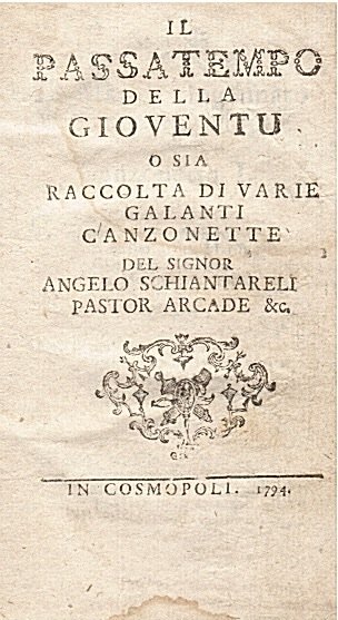 Il passatempo della gioventù o sia raccolta di varie galanti …