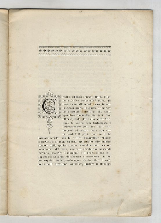 Il primo accenno alla Divina Commedia? Nota dantesca.