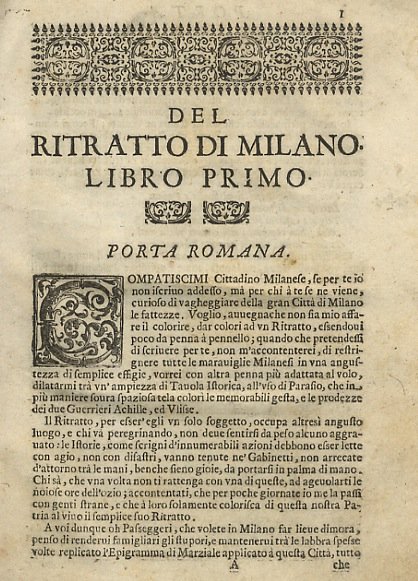 [Il ritratto di Milano, diviso in tre libri, colorito da …