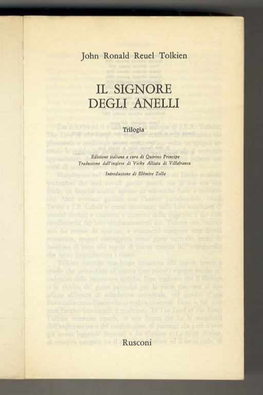 Il Signore degli Anelli. Trilogia. Edizione italiana a cura di …