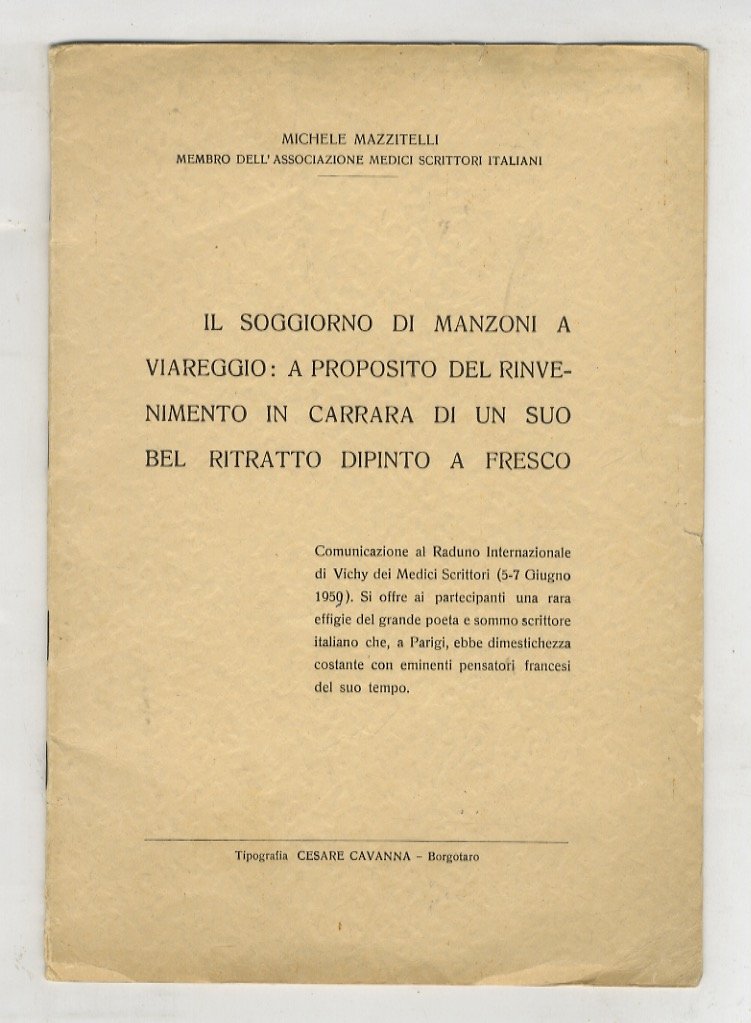 Il soggiorno di Manzoni a Viareggio: a proposito del rinvenimento …