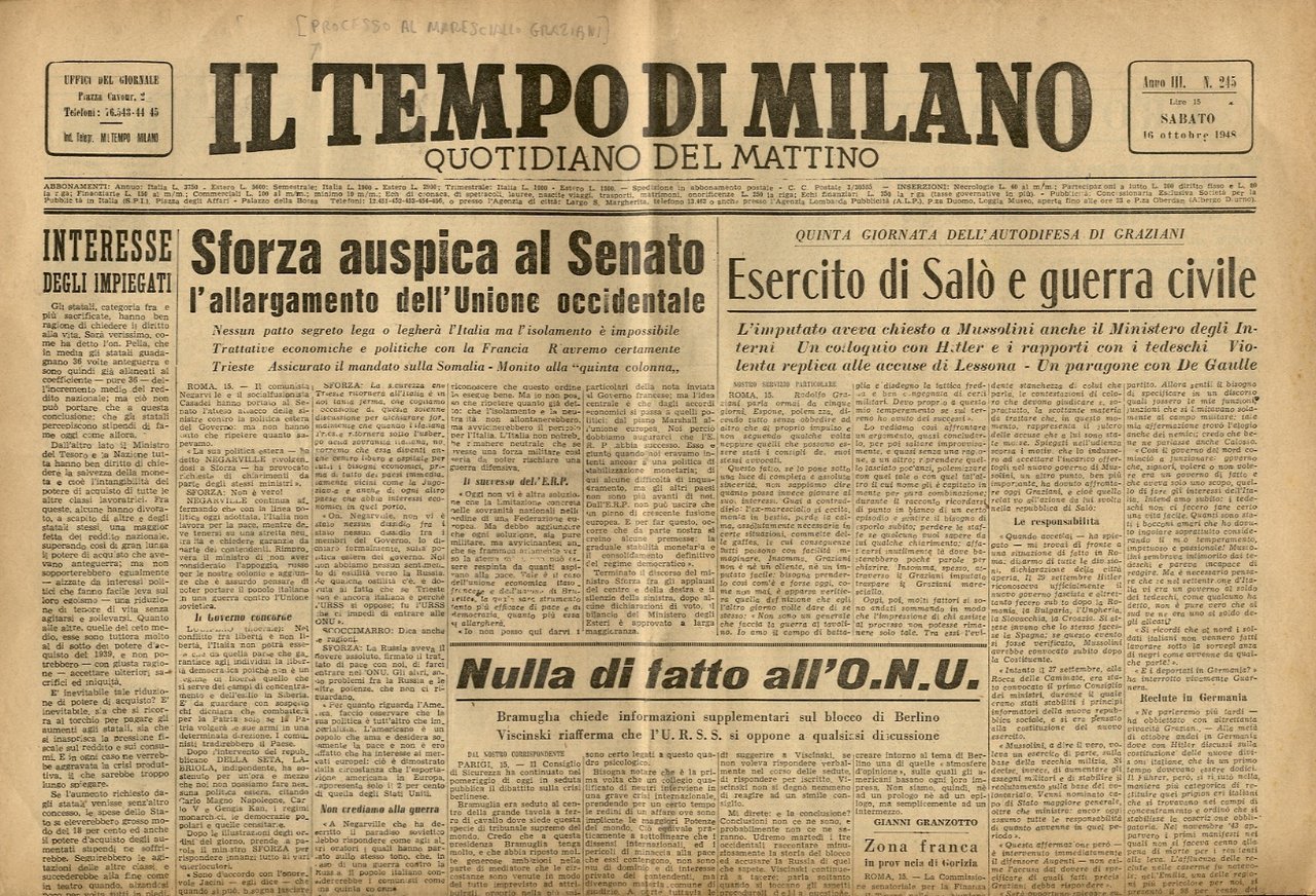 Il Tempo di Milano. Quotidiano del mattino. Disponiamo di 11 …