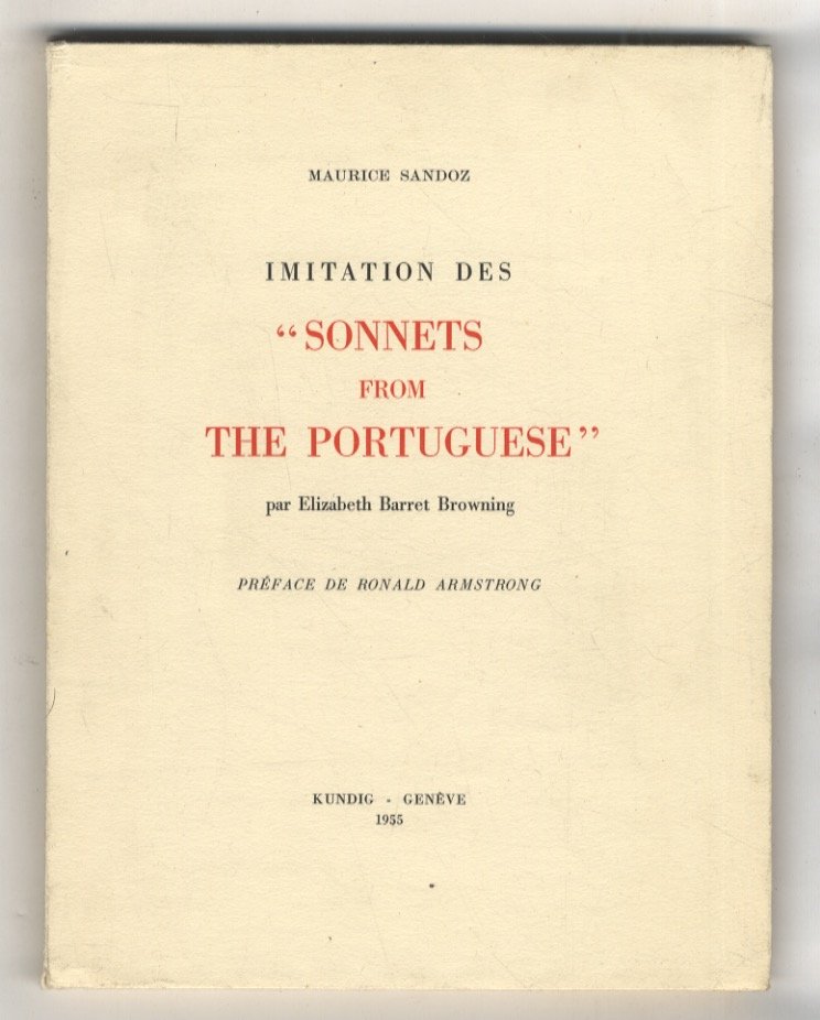Imitation des 'Sonnets from the Portuguese' par Elizabeth Barrett Browning. …