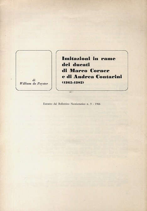Imitazioni in rame dei ducati di Marco Corner e di …