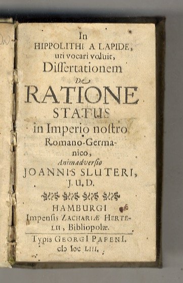 In Hippolithi a Lapide, uti vocari voluit, dissertationem de oratione … | Immagine principale