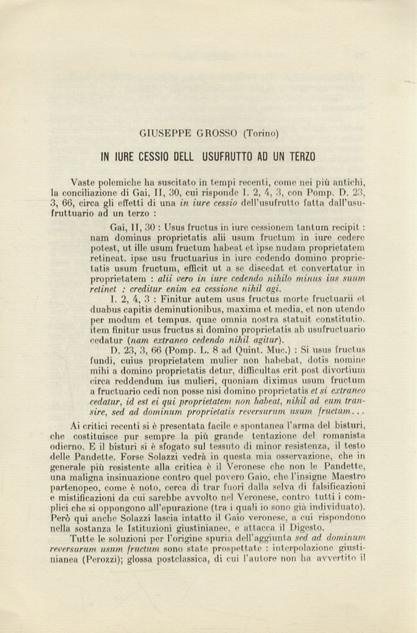 In iure cessio dell'usufrutto ad un terzo.