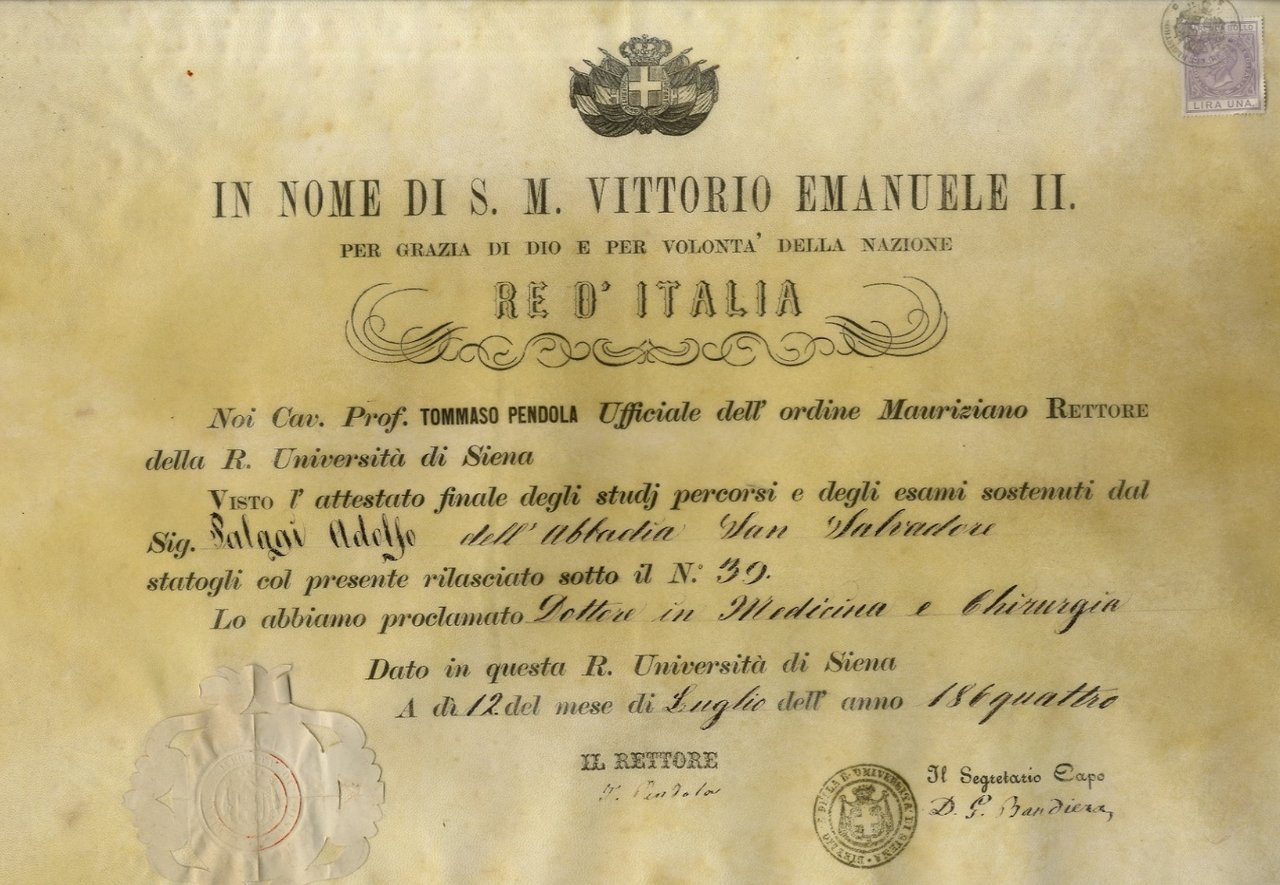 IN nome di S.M. Vittorio Emanuele II, per grazia di …