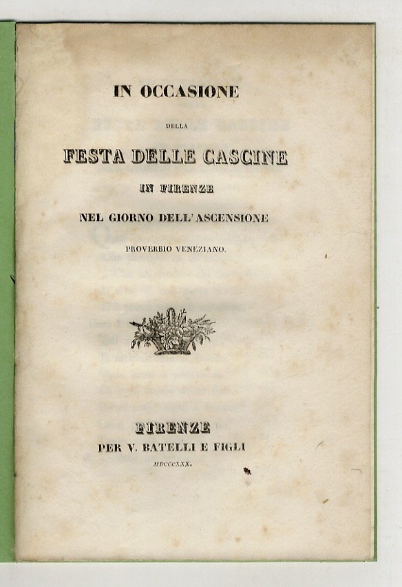 IN occasione della festa delle Cascine in Firenze nel giorno …